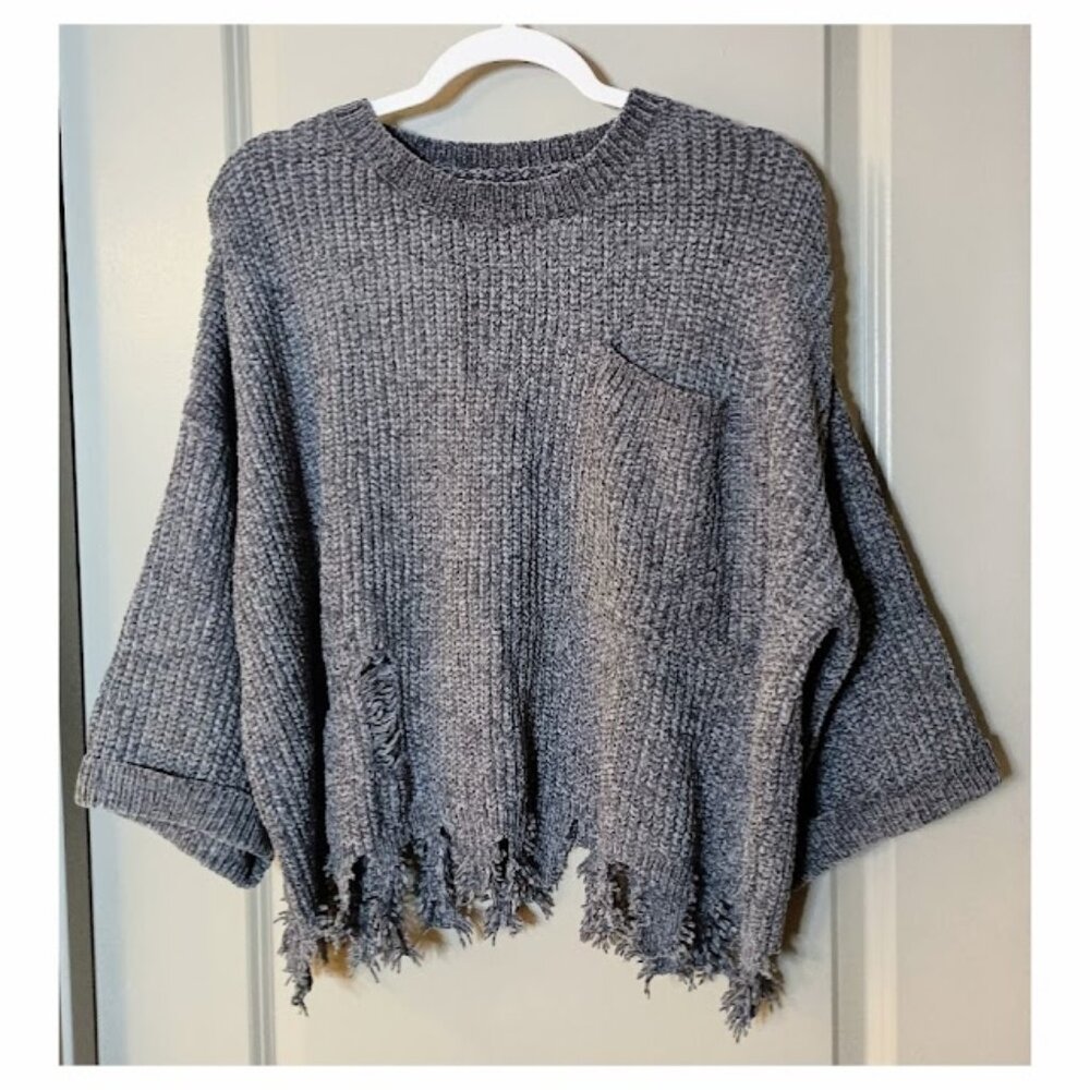 SUPER SOFT Oversized Distressed Sweater (NWOT)